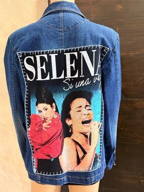 Upcycled Paris Blues Outerwear Selena Vintage Denim Blazer Size L